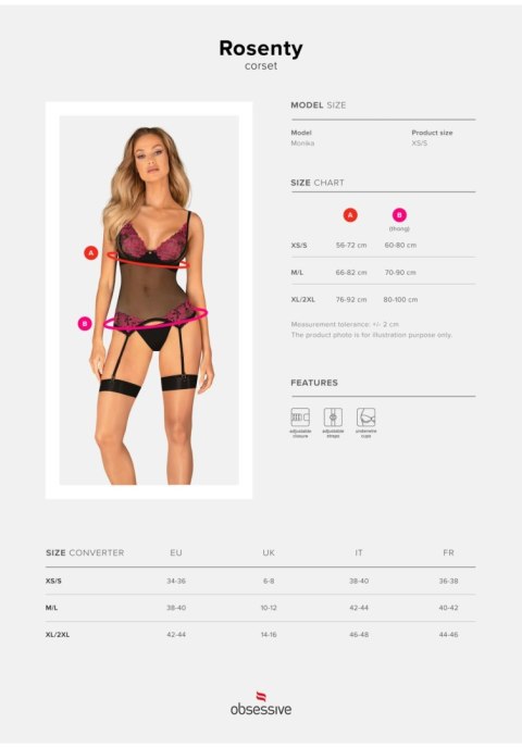 Rosenty gorset XL/2XL Obsessive - Amocarat Sp. z o.o.