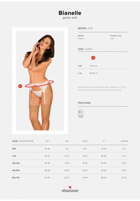 Bielizna-Bianelle pas do pończoch biały L/XL Obsessive - Amocarat Sp. z o.o.