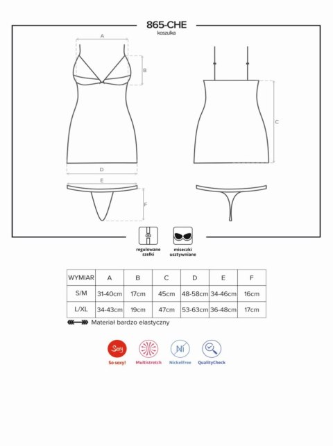 Bielizna-865-CHE-1 koszulka i stringi S/M Obsessive - Amocarat Sp. z o.o.