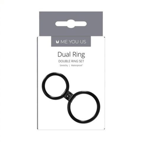 Pierścień- Me You Us Dual Ring Cock Ring Black ABS - Intimate Distribution (dystrybutor)