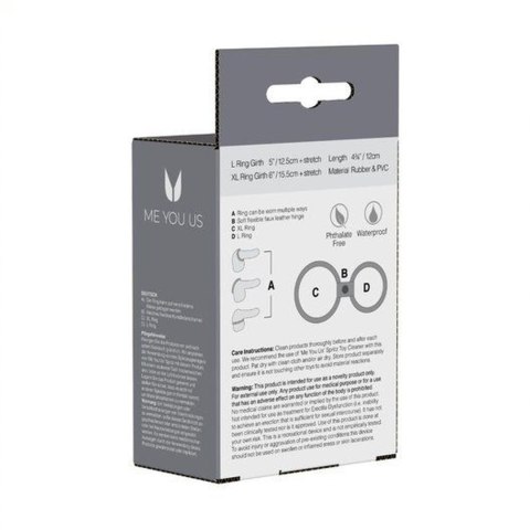 Pierścień- Me You Us Dual Ring Cock Ring Black ABS - Intimate Distribution (dystrybutor)