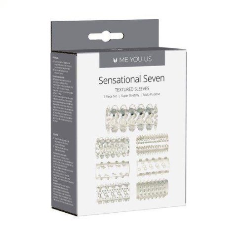 Stymulator- Me you Us Sensual Seven Textured Sleeves Transparent Small ABS - Intimate Distribution (dystrybutor)