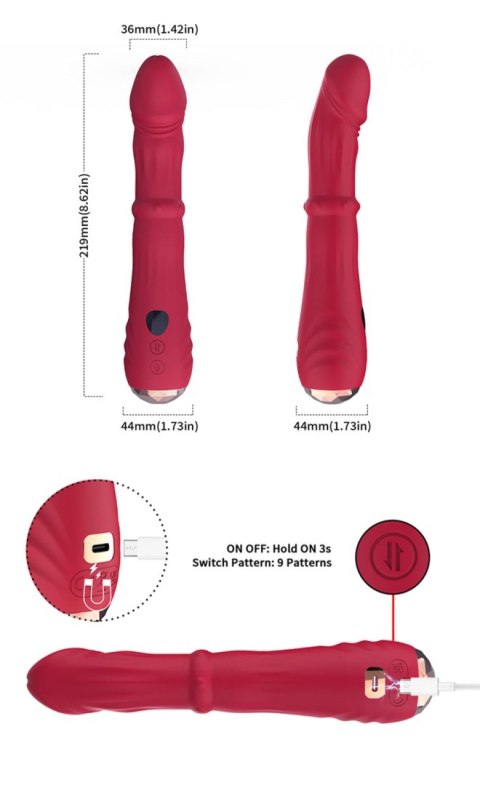 Jackal Red 9 vibration function Boys of Toys Sp. z o.o.