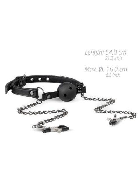 Knebel-Open Ball Gag With Nipple Clamps ONE-DC B.V.
