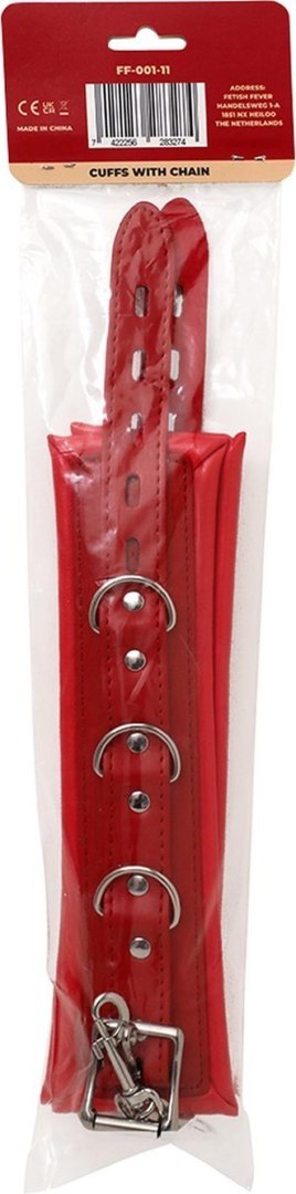 Fetish Fever - Cuffs with chain - Red Intimate Distribution
