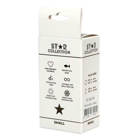 Star Collection - Black Silicone Anal Plug S - Purple Stone Intimate Distribution