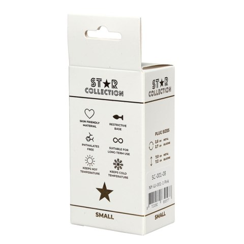 Star Collection - Pink Silicone Anal Plug S - Light Blue Stone Intimate Distribution