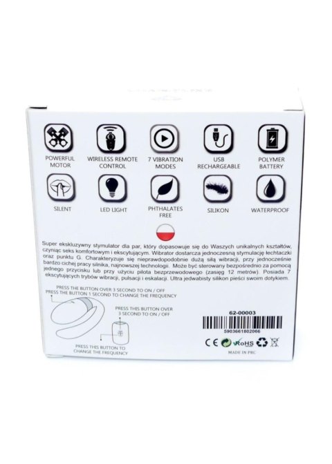 Stymulator-V-Vibe Black USB 7 Function / Remote Control Boys of Toys Sp. z o.o.