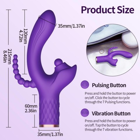 Wibrator - Patty, 7 vibration functions, 7 ball tapping, USB Boys of Toys Sp. z o.o.