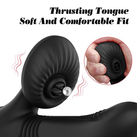 Silicone Vibrator 7 Powerful Modes - Licking,
Thrusting and Heating, Black Boys of Toys Sp. z o.o.