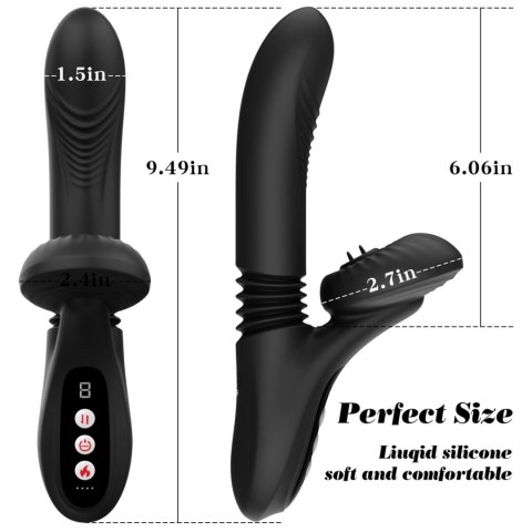 Silicone Vibrator 7 Powerful Modes - Licking,
Thrusting and Heating, Black Boys of Toys Sp. z o.o.