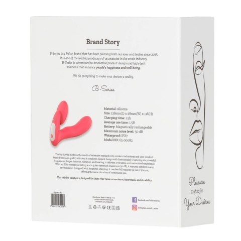 Silicone vibrator 3 speeds, 6 frequencies,
Finger function,
Heating + APP control Boys of Toys Sp. z o.o.