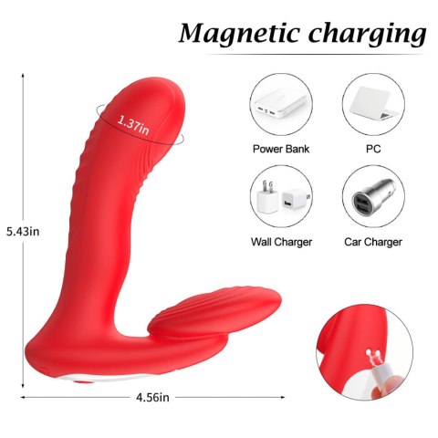 Silicone vibrator 3 speeds, 6 frequencies,
Finger function,
Heating + APP control Boys of Toys Sp. z o.o.