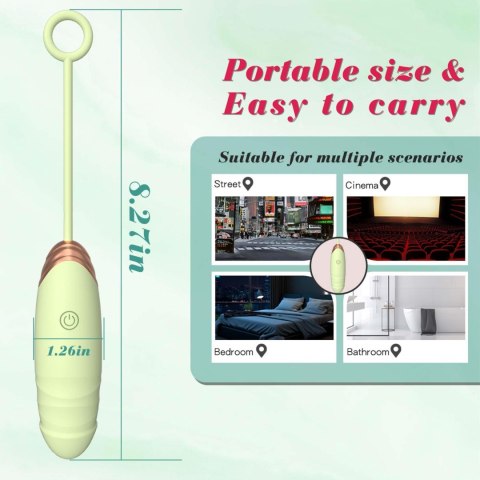 Vibrating Silicone Love EGG USB 7 vibration and thrust functions / Remote control Green Boys of Toys Sp. z o.o.