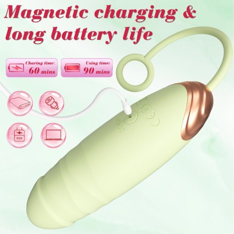 Vibrating Silicone Love EGG USB 7 vibration and thrust functions / Remote control Green Boys of Toys Sp. z o.o.