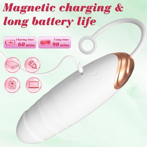 Vibrating Silicone Love EGG USB 7 vibration and thrust functions / Remote control White Boys of Toys Sp. z o.o.