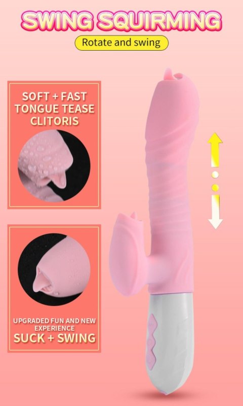 Wibrator-Silicone Vibrator USB 7 Function and Thrusting Function / Heating, pink Boys of Toys Sp. z o.o.