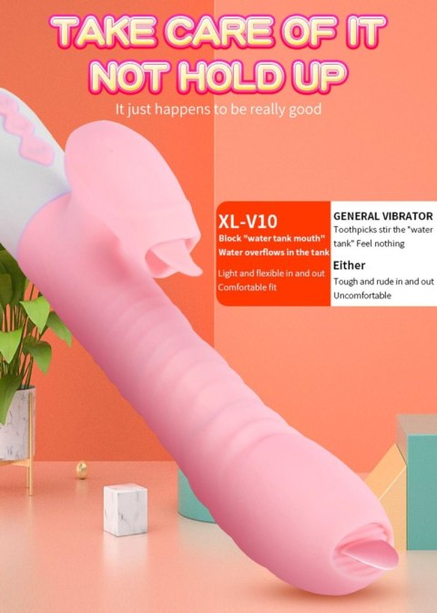 Wibrator-Silicone Vibrator USB 7 Function and Thrusting Function / Heating, pink Boys of Toys Sp. z o.o.