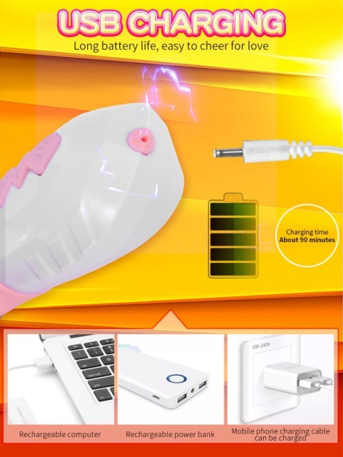 Wibrator-Silicone Vibrator USB 7 Function and Thrusting Function / Heating, pink Boys of Toys Sp. z o.o.
