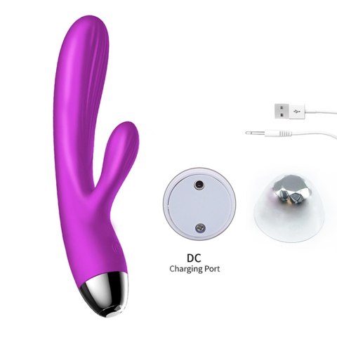 Wibrator-Silicone Vibrator and Pulsator Purple USB 7+7 Function / Heating Boys of Toys Sp. z o.o.