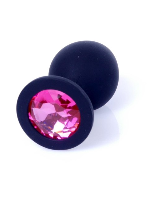 Plug-Jewellery Black Silicon PLUG Medium- Pink Diamond Boys of Toys Sp. z o.o.