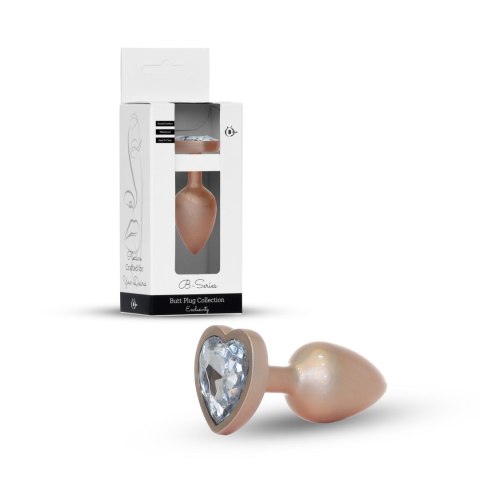 Plug-Jewellery Pearl Gold Heart PLUG- Clear S Boys of Toys Sp. z o.o.