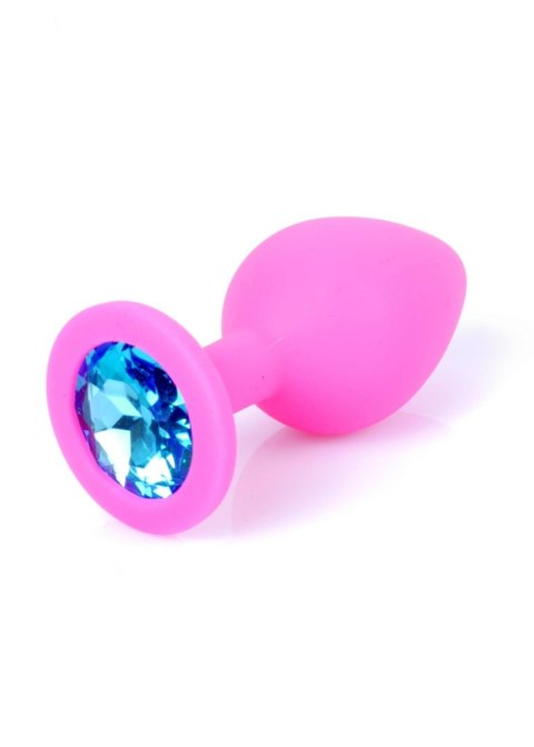 Plug-Jewellery Pink Silicon PLUG Medium- Light Blue Diamond Boys of Toys Sp. z o.o.