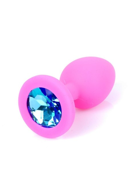 Plug-Jewellery Pink Silicon PLUG Small- Light Blue Diamond Boys of Toys Sp. z o.o.