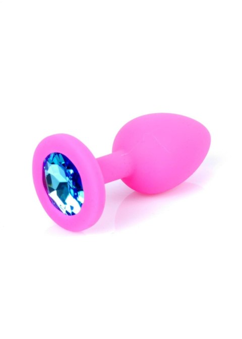 Plug-Jewellery Pink Silicon PLUG Small- Light Blue Diamond Boys of Toys Sp. z o.o.