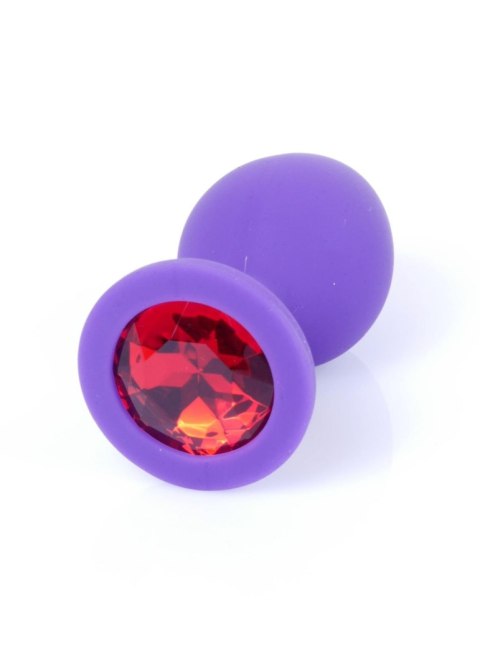 Plug-Jewellery Purple Silicon PLUG Medium- Red Diamond Boys of Toys Sp. z o.o.