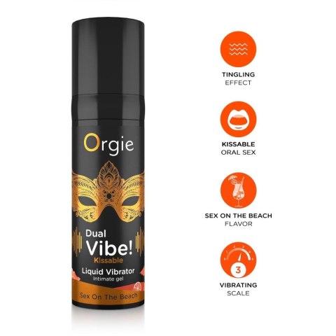 DUAL VIBE! SEX ON THE BEACH KISSABLE LIQUID VIBRATOR - 15 ML Orgie - BEAUTYENIGMA LDA