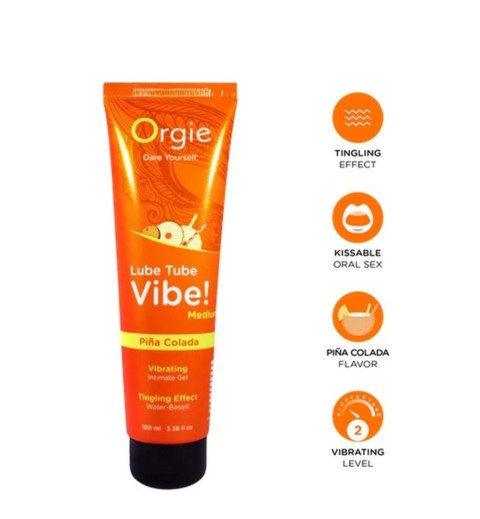 Lube Tube Vibe! - Medium - Pina Colada - 100ml | 3.38 fl oz. Orgie - BEAUTYENIGMA LDA