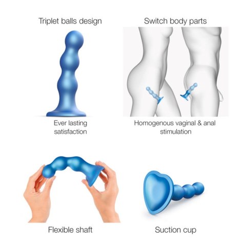 DILDO PLUG BALLS METALLIC BLUE - S DORCELl - Lovely Planet
