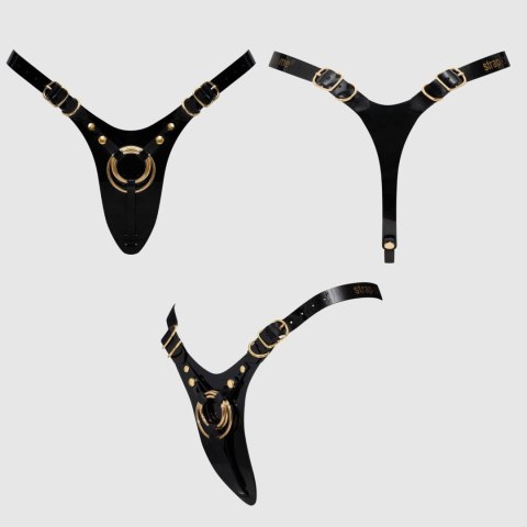 LEATHERETTE HARNESS FABULOUS - ONE SIZE - BLACK GLOSSY DORCELl - Lovely Planet