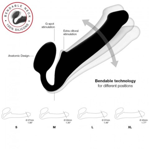 SEMI-REALISTIC BENDABLE STRAP-ON BLACK - S DORCELl - Lovely Planet