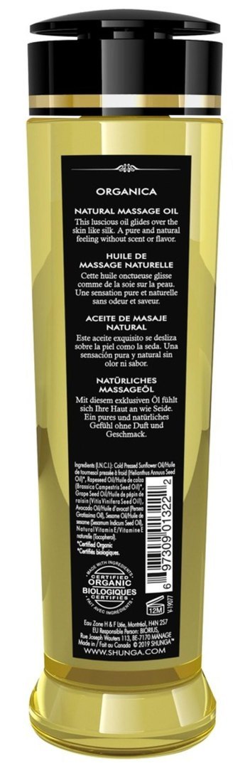 Massage Oil Organica AROMA & FRAGRANCE FREE Shunga - EAU ZONE