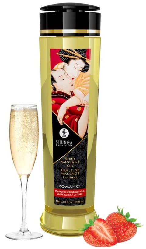 Massage Oil Romance STRAWBERY WINE Shunga - EAU ZONE