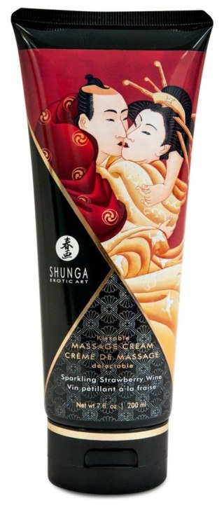 Massage Cream Sparkling Strawberry Wine Shunga - EAU ZONE