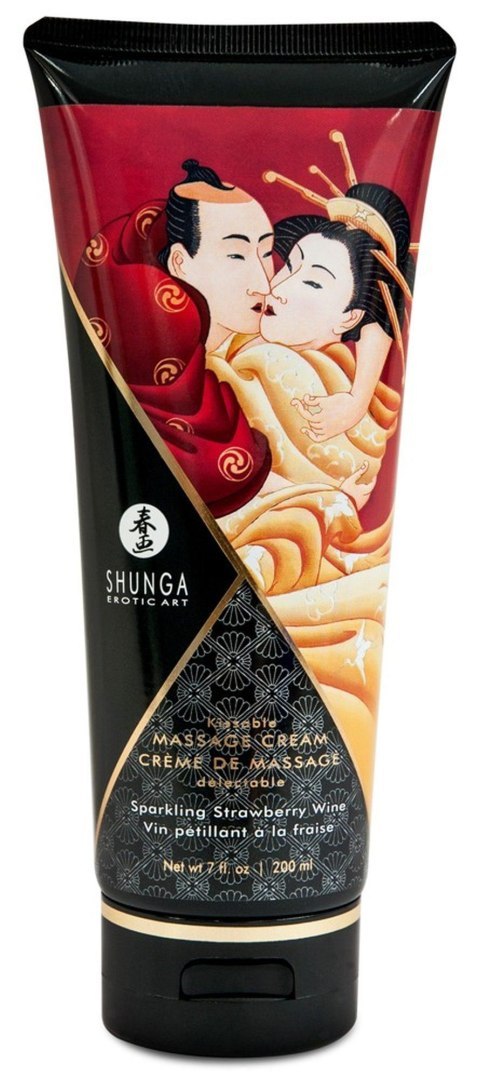 Massage Cream Sparkling Strawberry Wine Shunga - EAU ZONE