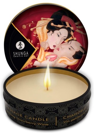 Mini Massage Candle Strawberry Sparkling Wine Shunga - EAU ZONE