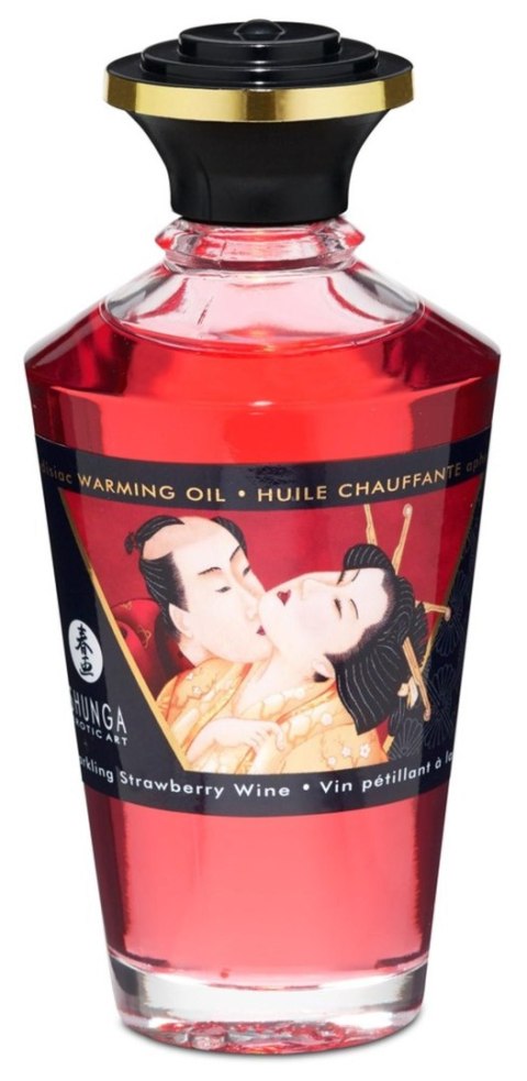 Warming Oil Sparkling Strawberry Wine Shunga - EAU ZONE