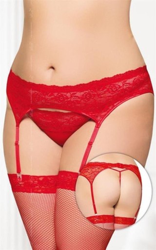 Garterbelt 3305 - Plus Size - red 3XL Softline - Boys of Toys Sp. z. o.o.