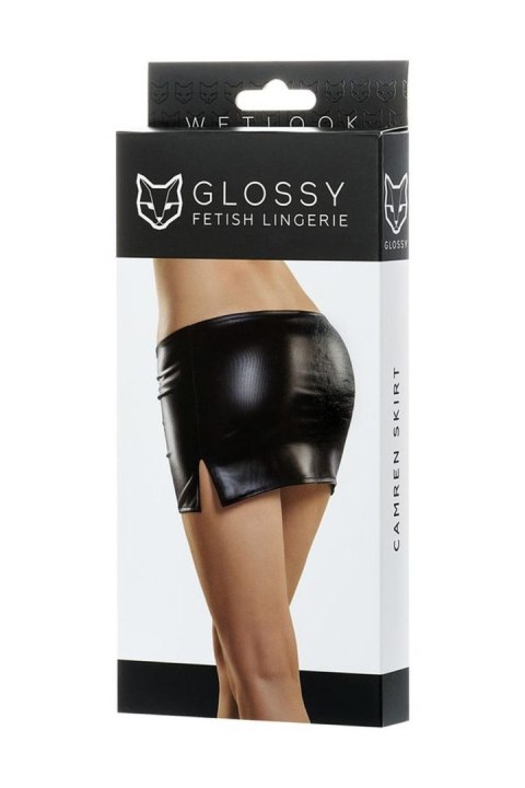 Glossy Shiny Wetlook skirt CAMREN - black M GLOSSY - Boys of Toys Sp. z o.o. (dystrybutor)