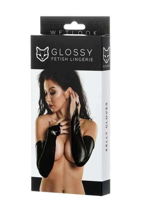 Glossy Wetlook gloves - black XL GLOSSY - Boys of Toys Sp. z o.o. (dystrybutor)