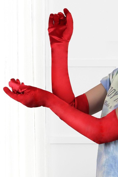 LONG SATIN RED GLOVES TU (Size: TU) Comcorde - SAS EDITIONS CONCORDE