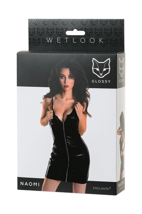 Wetlook black dress NAOMI - black S GLOSSY - Boys of Toys Sp. z o.o. (dystrybutor)