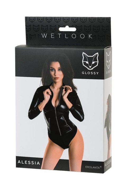 Wetlook body dress ALESSIA - black XL GLOSSY - Boys of Toys Sp. z o.o. (dystrybutor)