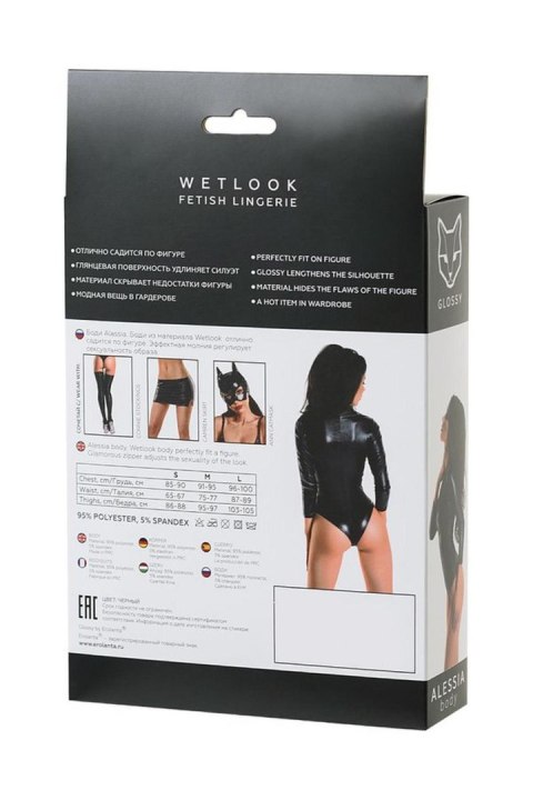 Wetlook body dress ALESSIA - black XL GLOSSY - Boys of Toys Sp. z o.o. (dystrybutor)
