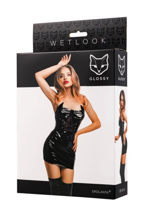 Glossy Mirabell, dress, wetlook, black, M GLOSSY - Boys of Toys Sp. z o.o. (dystrybutor)