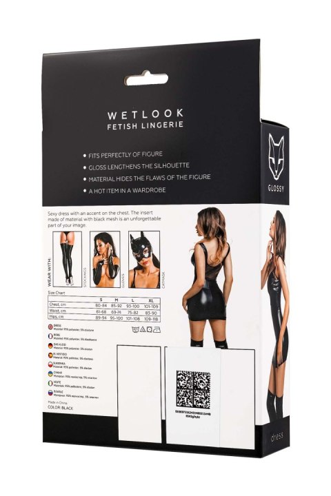 Glossy Rimma, dress, wetlook, black, L GLOSSY - Boys of Toys Sp. z o.o. (dystrybutor)